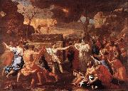POUSSIN, Nicolas The Adoration of the Golden Calf g China oil painting reproduction